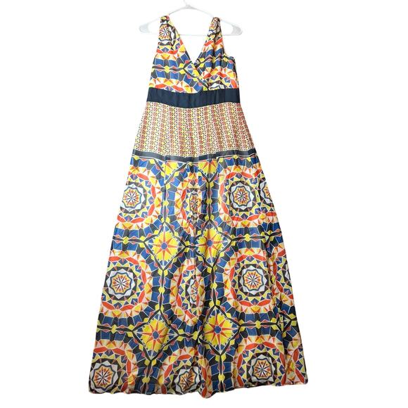 Ann Taylor Geometric Kaleidoscope Maxi Dress‎ Bold Abstract Print Size 2 New - Picture 3 of 8